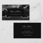 carte de visite d'agate noir et argent (Devant / Derrière)