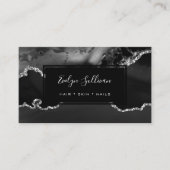 carte de visite d'agate noir et argent (Devant)