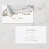 carte de visite d'agate or blanc (Devant / Derrière)