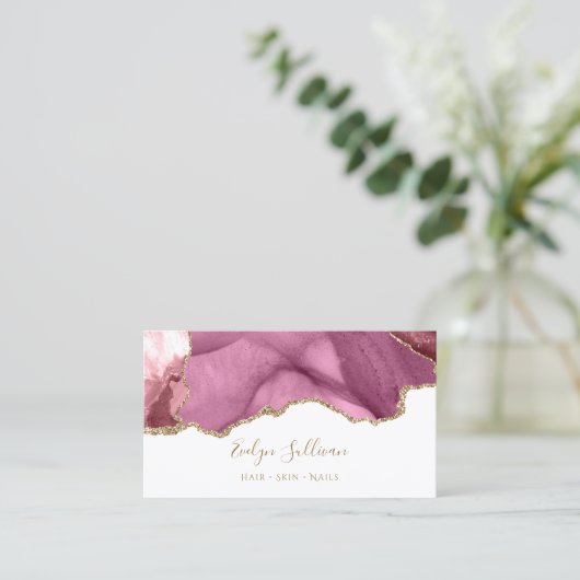 carte de visite d'agate or rose (Debout devant)