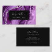 carte de visite d'agate violet aquarelle (Devant / Derrière)