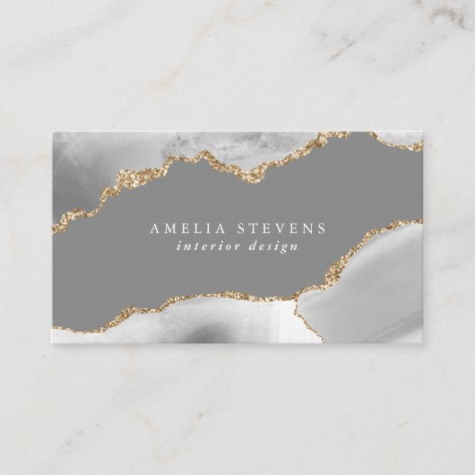 Carte de visite d'âge blanc et or (Devant)