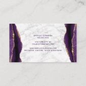 Carte de visite d'âge en marbre violet or (Dos)