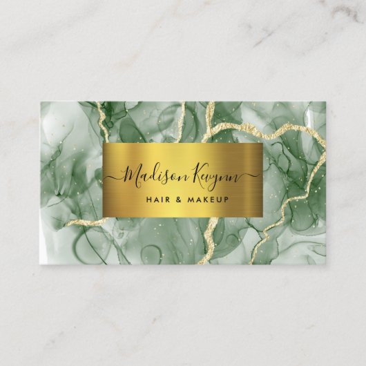 Carte de visite d'âge or vert (Devant)