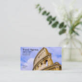 Carte de visite d'agence de voyages. (Debout devant)