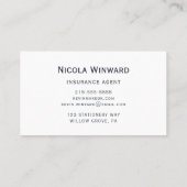 Carte de visite d'agent d'assurance (Dos)