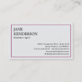 Carte de visite d'agent d'assurance | Conception i (Devant)