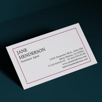 Carte de visite d'agent d'assurance | Conception i