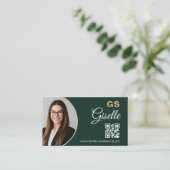 Carte de visite d'agent d'assurance émeraude verte (Debout devant)