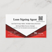 Carte de visite d'agent de signature de prêt avec (Dos)