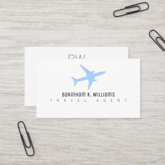 Carte de visite d'agent de voyages | Design imprim (Devant/Arrière en situation)