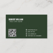 Carte de visite d'agent immobilier à code QR blanc (Dos)