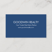 Carte de visite d'agent immobilier Bleu et Blanc (Dos)