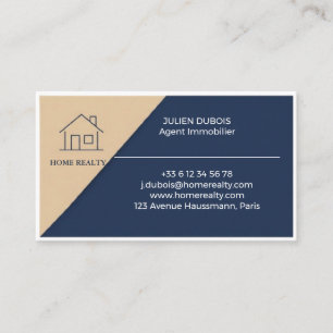 Carte de visite d'agent immobilier moderne