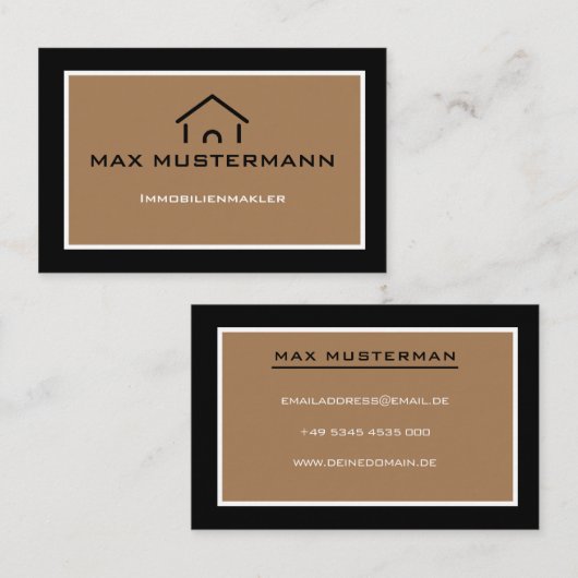 Carte de visite d'agent immobilier moderne (Devant / Derrière)