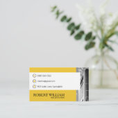 Carte de visite d'agent immobilier QR Code Jaune M (Debout devant)