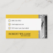 Carte de visite d'agent immobilier QR Code Jaune M (Devant)