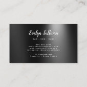 carte de visite d'agilité de feuille noire (Dos)