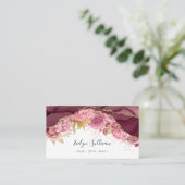 carte de visite d'agneau floral bordeaux (Debout devant)