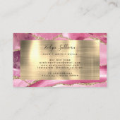 carte de visite d'agneau rose et feuille d'or (Dos)