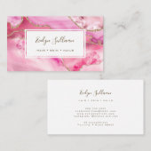 carte de visite d'agneau rose et or (Devant / Derrière)