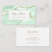 Carte de visite d'agneau vert et or de mer (Devant / Derrière)