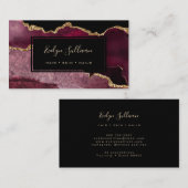 carte de visite d'agrafage bordeaux et or (Devant / Derrière)