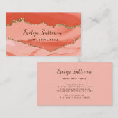 carte de visite d'agrafage de pêche et d'or (Devant / Derrière)