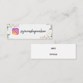 carte de visite d'agramme floral d'aquarelle (Devant / Derrière)