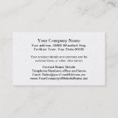 Carte de visite d'agriculture (Dos)