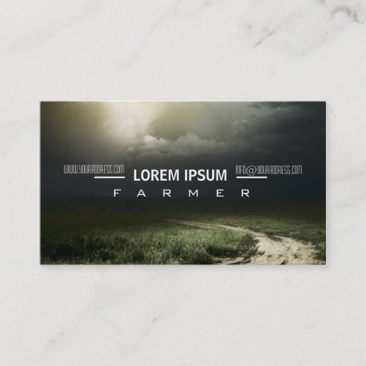 Carte de visite d'agriculture de pré de champ (Devant)