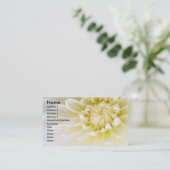 Carte De Visite Dahlia blanc (Debout devant)