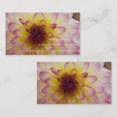 Carte De Visite Dahlia de Bourgogne, jaune et blanc (Devant / Derrière)