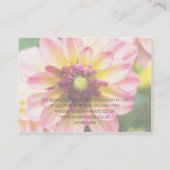 Carte De Visite Dahlia rose, blanc et jaune (Dos)