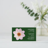 Carte De Visite Dahlia rose - Vert foncé (Debout devant)