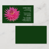 Carte De Visite Dahlia rose - Vert foncé (Devant / Derrière)