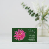 Carte De Visite Dahlia rose - Vert foncé (Debout devant)