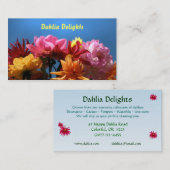 Carte De Visite Dahlias brillants (Devant / Derrière)