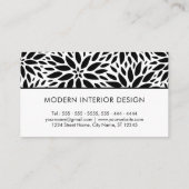 Carte de visite Dahlias Noir Et Blanc Moderne (Dos)