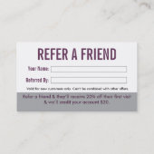 Carte de visite d'aiguillage du salon (Dos)