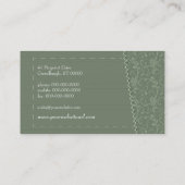 Carte de visite d'aiguille de couture (Dos)