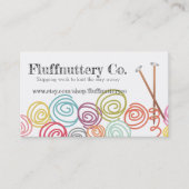 Carte de visite d'aiguilles de tricot de boules de (Devant)