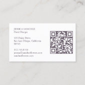 Carte De Visite Dainty Florals Élégant Chic Moderne Minimal QR Cod (Dos)