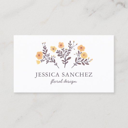 Carte De Visite Dainty Florals Élégant Chic Moderne Minimal QR Cod (Devant)