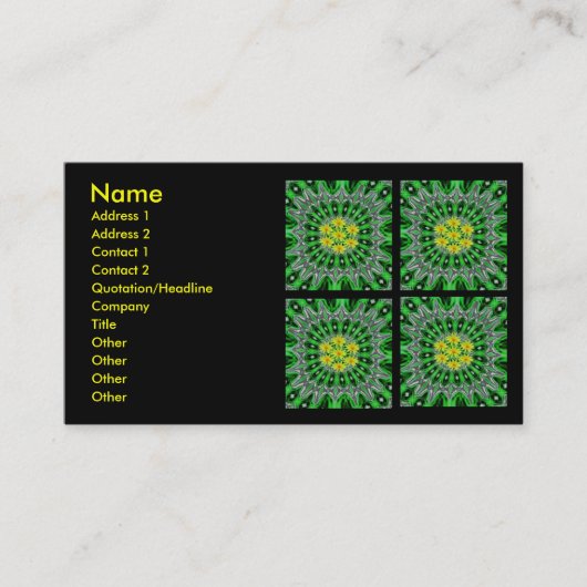 Carte De Visite Daises en vert émeraude (Devant)