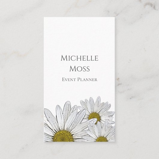 Carte De Visite Daisies modernes Code QR Botanique tendance (Devant)