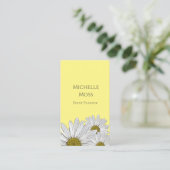 Carte De Visite Daisies modernes QR code mignon Jaune (Debout devant)