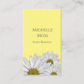 Carte De Visite Daisies modernes QR code mignon Jaune (Devant)