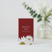 Carte De Visite Daisies modernes tendance Rouge floral (Debout devant)