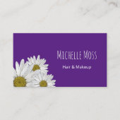 Carte De Visite Daisies modernes tendance violet botanique tendanc (Devant)